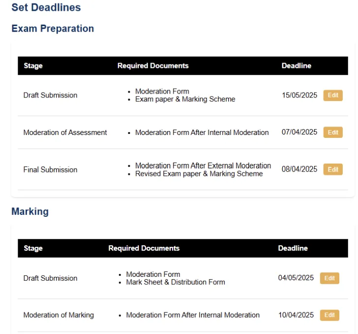 Exam Document Management screen 6