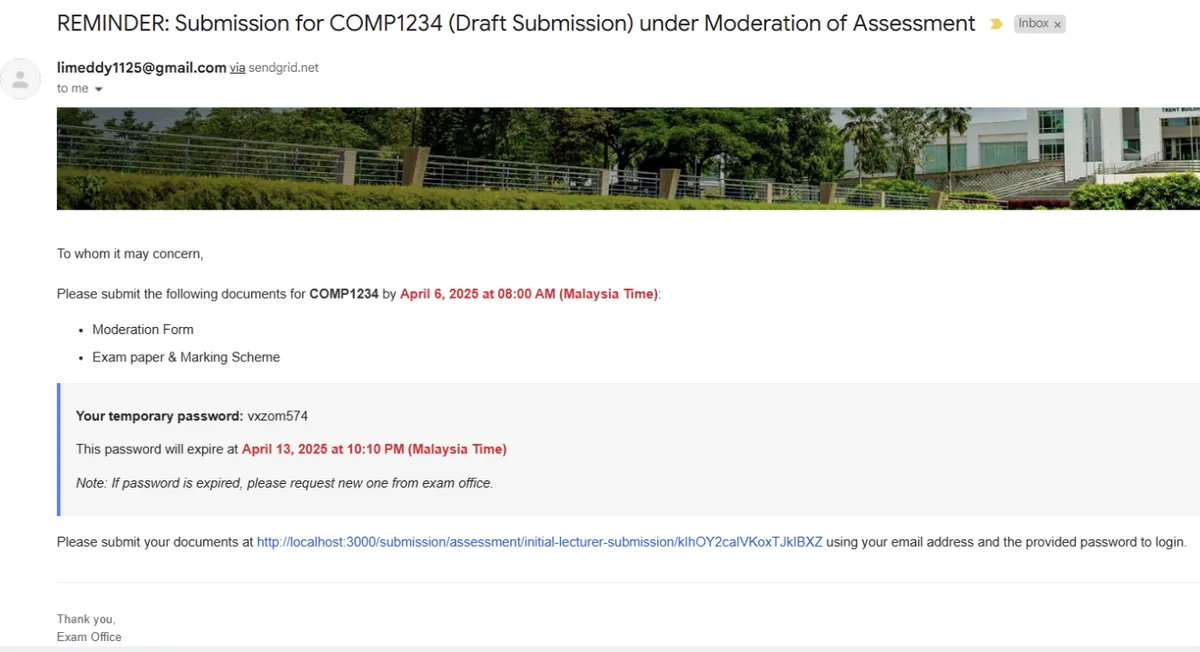 Exam Document Management screen 7